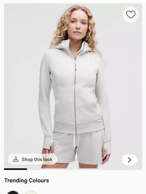 Lululemon Scuba Light Gray Zip-Up Hoodie
